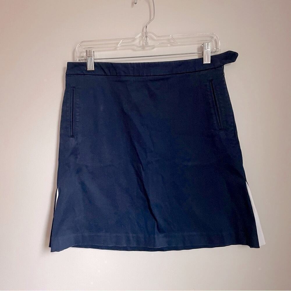 Ralph Lauren Golf Navy Blue Skirt with White Side Pleats